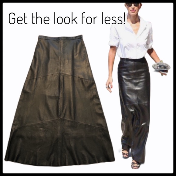 Revue Dresses & Skirts - Leather A-line Maxi Skirt